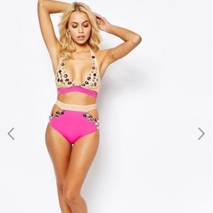 NWT ASOS Sparkle Gem Embellished Bikini Set
